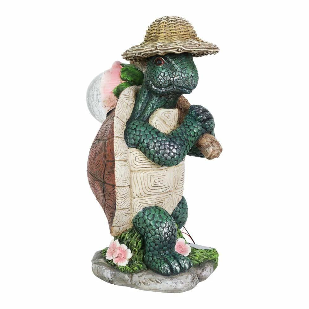 Exhart Solar Hiking Turtle with LED Crackle Ball 6.5 in. x 12.5 in. Garden Statue 11 Exhart Solar Hiking Turtle with LED Crackle Ball 6.5 in. x 12.5 in. Garden Statue - Image 9