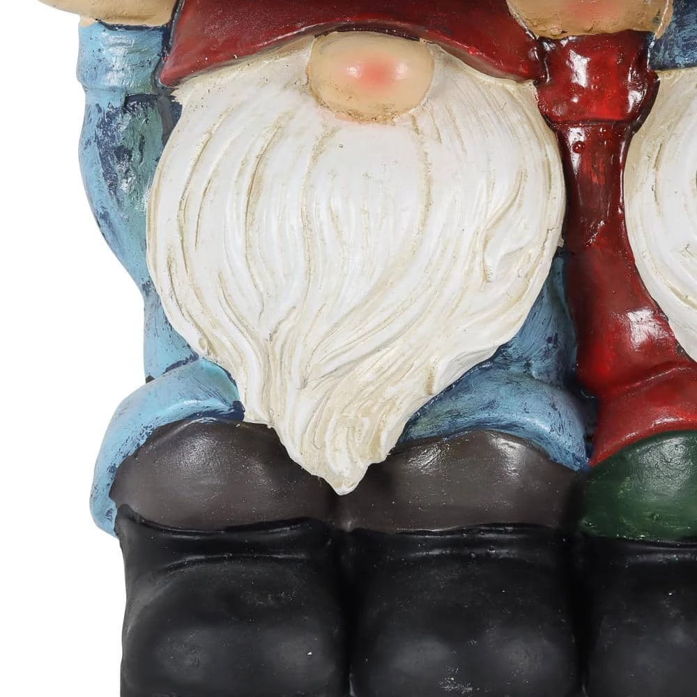 Exhart 14 in. x 10 in. Solar with a Welcome Stone, Gnomes Garden Statue 8 Exhart 14 in. x 10 in. Solar with a Welcome Stone, Gnomes Garden Statue - Image 6