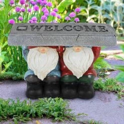 Exhart 14 in. x 10 in. Solar with a Welcome Stone, Gnomes Garden Statue 17 Exhart 14 in. x 10 in. Solar with a Welcome Stone, Gnomes Garden Statue -Cheap Good Directions Store exhart garden statues 73034 rs c3 1000