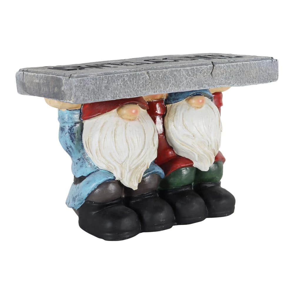 Exhart 14 in. x 10 in. Solar with a Welcome Stone, Gnomes Garden Statue 11 Exhart 14 in. x 10 in. Solar with a Welcome Stone, Gnomes Garden Statue - Image 9