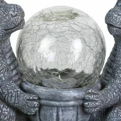 Exhart Solar Dragons with a Glass Crackle Ball, 11 in. x 7 in. Garden Statue -Cheap Good Directions Store exhart garden statues 73036 rs 44 1000