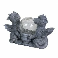 Exhart Solar Dragons with a Glass Crackle Ball, 11 in. x 7 in. Garden Statue -Cheap Good Directions Store exhart garden statues 73036 rs fa 1000