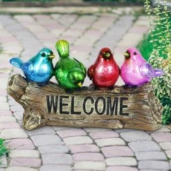 Exhart Hand Painted Tie Dye Birds on Welcome Log, 13 in. x 6.5 in. Garden Statue 15 Exhart Hand Painted Tie Dye Birds on Welcome Log, 13 in. x 6.5 in. Garden Statue -Cheap Good Directions Store exhart garden statues 73044 rs 31 1000