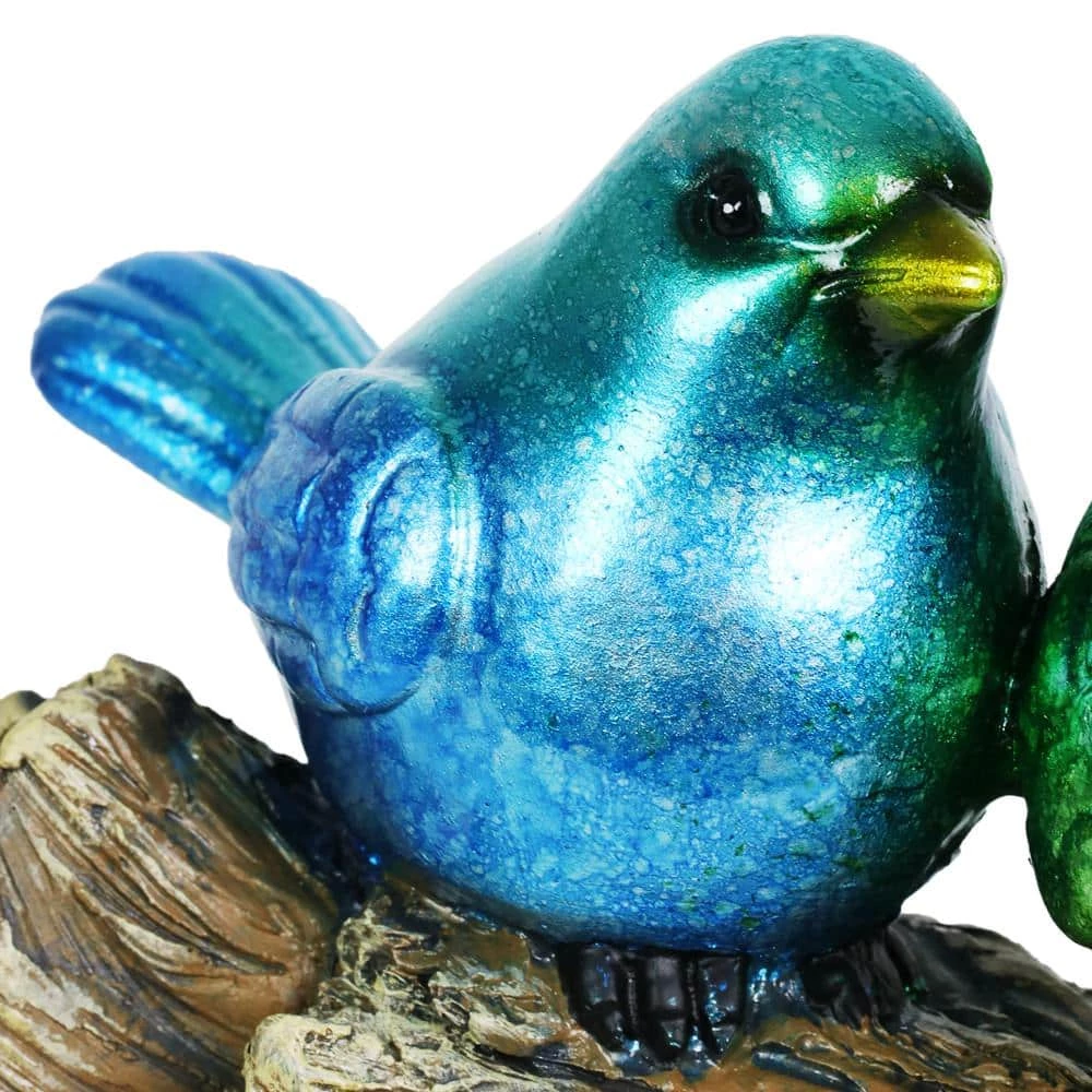 Exhart Hand Painted Tie Dye Birds on Welcome Log, 13 in. x 6.5 in. Garden Statue 5 Exhart Hand Painted Tie Dye Birds on Welcome Log, 13 in. x 6.5 in. Garden Statue - Image 3