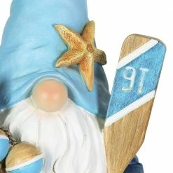 Exhart Solar Hand Painted Beach with Paddle, 6.5 in. x 13 in. Gnome Garden Statue -Cheap Good Directions Store exhart garden statues 73171 rs 4f 1000