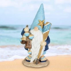 Exhart Solar Hand Painted Beach with Paddle, 6.5 in. x 13 in. Gnome Garden Statue -Cheap Good Directions Store exhart garden statues 73171 rs c3 1000