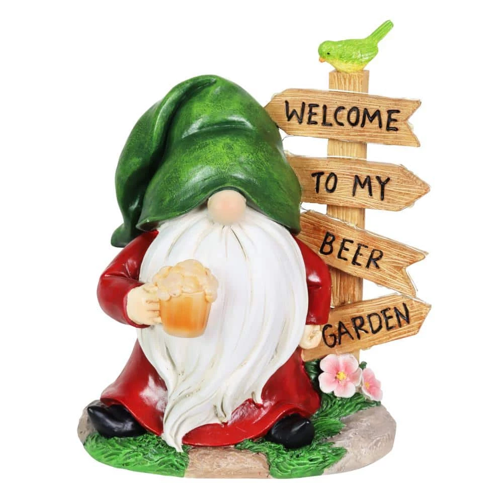 Exhart Solar Welcome to My Beer Garden Sign, 8 in. x 9.5 in. Gnome Garden Statue 3 Exhart Solar Welcome to My Beer Garden Sign, 8 in. x 9.5 in. Gnome Garden Statue