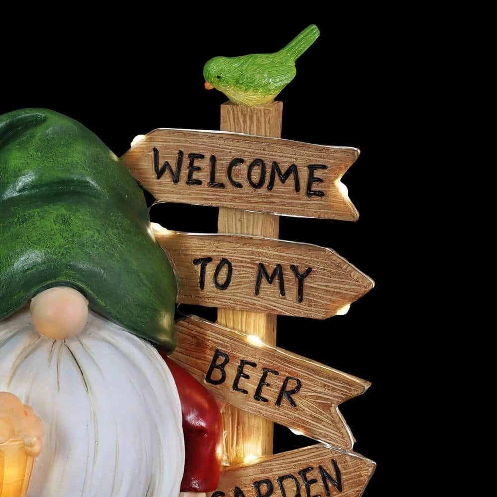 Exhart Solar Welcome to My Beer Garden Sign, 8 in. x 9.5 in. Gnome Garden Statue 10 Exhart Solar Welcome to My Beer Garden Sign, 8 in. x 9.5 in. Gnome Garden Statue - Image 8