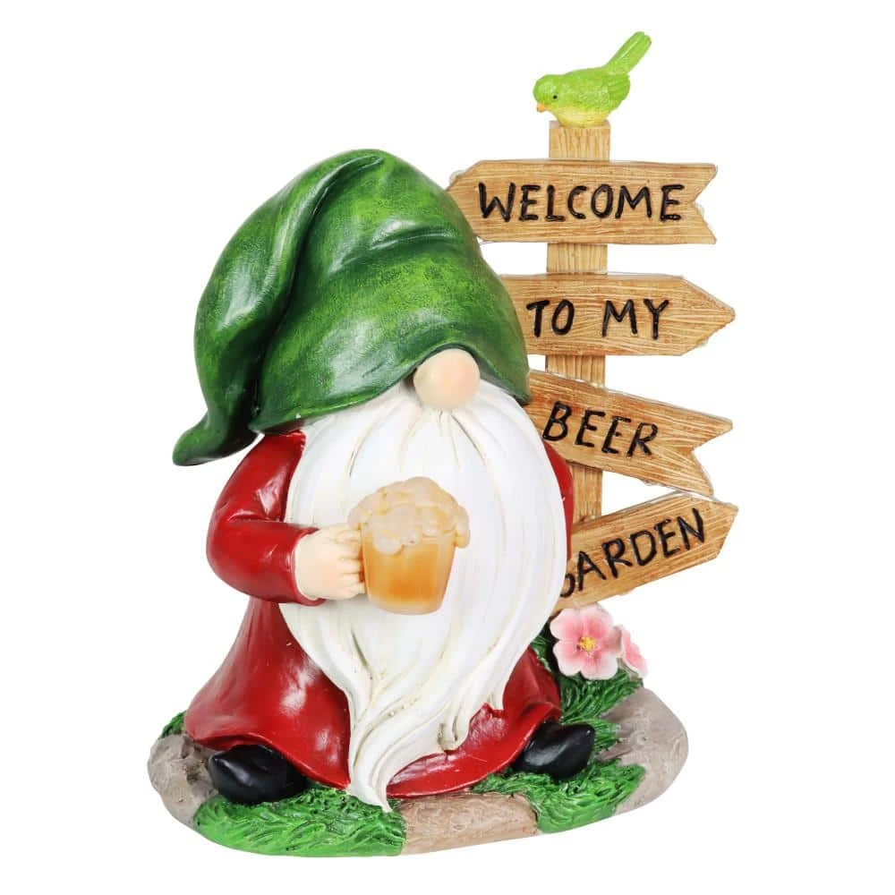 Exhart Solar Welcome to My Beer Garden Sign, 8 in. x 9.5 in. Gnome Garden Statue 9 Exhart Solar Welcome to My Beer Garden Sign, 8 in. x 9.5 in. Gnome Garden Statue - Image 7