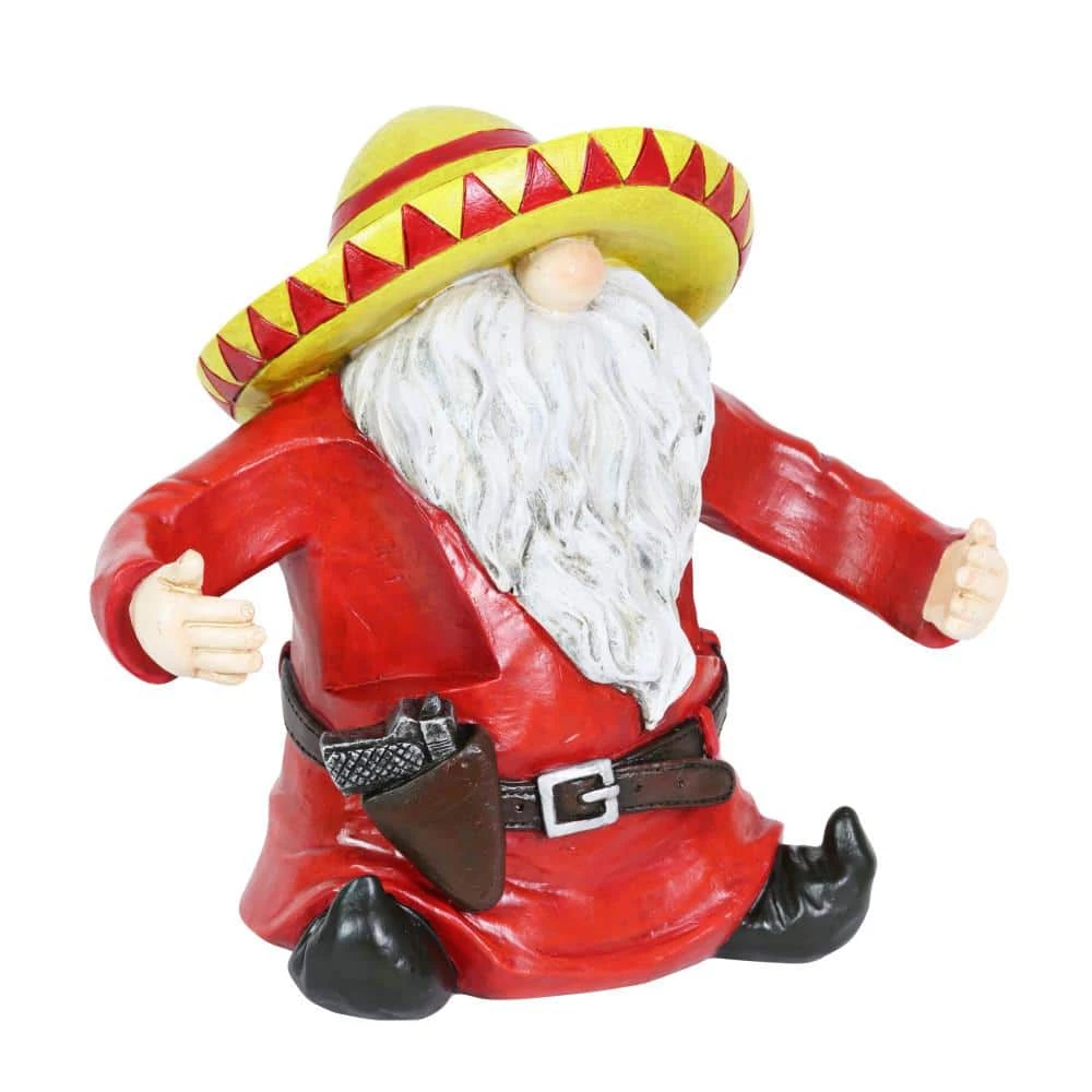 Exhart Hand Painted Gunslinger 2 Can or Bottle Holder, 9.5 in. x 8.5 in. Gnome Garden Statue 10 Exhart Hand Painted Gunslinger 2 Can or Bottle Holder, 9.5 in. x 8.5 in. Gnome Garden Statue - Image 8