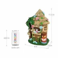 Exhart Solar Hand Painted Tiki Bar, 8 in. x 11.5 in. Garden Statue -Cheap Good Directions Store exhart garden statues 73182 rs 1f 1000