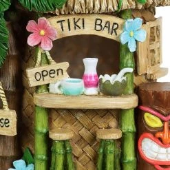 Exhart Solar Hand Painted Tiki Bar, 8 in. x 11.5 in. Garden Statue -Cheap Good Directions Store exhart garden statues 73182 rs 4f 1000