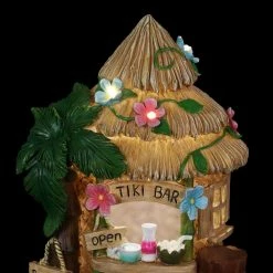 Exhart Solar Hand Painted Tiki Bar, 8 in. x 11.5 in. Garden Statue -Cheap Good Directions Store exhart garden statues 73182 rs 76 1000
