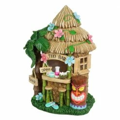 Exhart Solar Hand Painted Tiki Bar, 8 in. x 11.5 in. Garden Statue -Cheap Good Directions Store exhart garden statues 73182 rs fa 1000