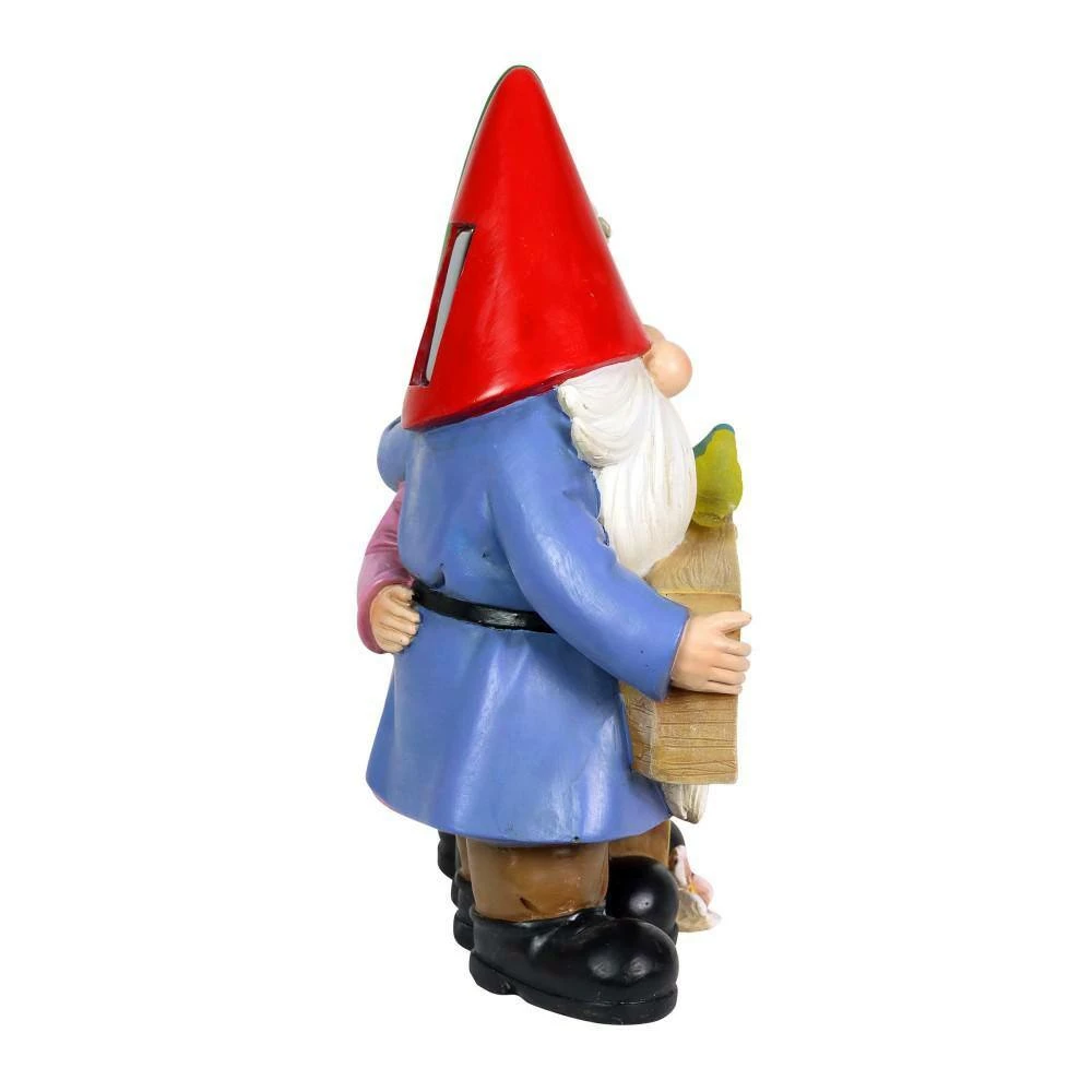 Exhart Solar Hand Painted Couple with Together Forever Sign, 4.5 in. x 9.5 in. Gnome Garden Statue 4 Exhart Solar Hand Painted Couple with Together Forever Sign, 4.5 in. x 9.5 in. Gnome Garden Statue - Image 2