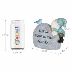 Exhart Solar Hand Painted Inspirational Garden Stone with LED Bird, 3 in. x 5 in. Gnome Garden Statue 17 Exhart Solar Hand Painted Inspirational Garden Stone with LED Bird, 3 in. x 5 in. Gnome Garden Statue -Cheap Good Directions Store exhart garden statues 73488 rs 1f 1000