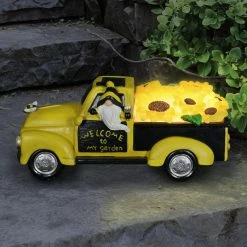 Exhart Solar Hand Painted Beekeeper in a Yellow Sunflower Truck, 11 in. x 5 in. Gnome Garden Statue 19 Exhart Solar Hand Painted Beekeeper in a Yellow Sunflower Truck, 11 in. x 5 in. Gnome Garden Statue -Cheap Good Directions Store exhart garden statues 73498 rs 31 1000