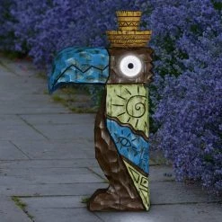 Exhart Solar Blue Tiki Toucan with LED Eyes, 7 in. x 12.5 in. Garden Statue -Cheap Good Directions Store exhart garden statues 73611 rs 31 1000