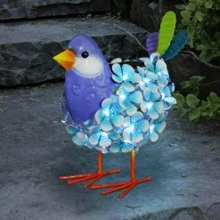 Exhart Solar Blue Metal Song Bird with 38 LEDs in a Flower Body, 6 in. x 7.5 in. Garden Statue 9 Exhart Solar Blue Metal Song Bird with 38 LEDs in a Flower Body, 6 in. x 7.5 in. Garden Statue -Cheap Good Directions Store exhart garden statues 73736 rs 31 1000