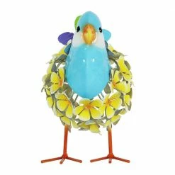 Exhart Solar Yellow Metal Song Bird with 38 LEDs in a Flower Body, 6 in. x 7.5 in. Garden Statue -Cheap Good Directions Store exhart garden statues 73738 rs 44 1000