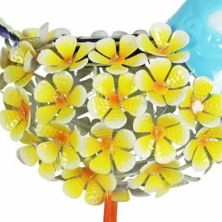 Exhart Solar Yellow Metal Song Bird with 38 LEDs in a Flower Body, 6 in. x 7.5 in. Garden Statue -Cheap Good Directions Store exhart garden statues 73738 rs 4f 1000