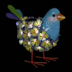 Exhart Solar Yellow Metal Song Bird with 38 LEDs in a Flower Body, 6 in. x 7.5 in. Garden Statue -Cheap Good Directions Store exhart garden statues 73738 rs fa 1000