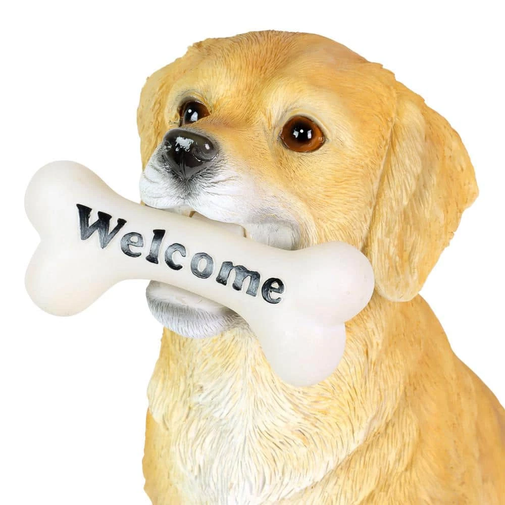 Exhart Solar Labrador Retriever Dog with LED Welcome Bone, 13 in. tall Garden Statue 6 Exhart Solar Labrador Retriever Dog with LED Welcome Bone, 13 in. tall Garden Statue - Image 4