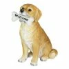 Exhart Solar Labrador Retriever Dog with LED Welcome Bone, 13 in. tall Garden Statue