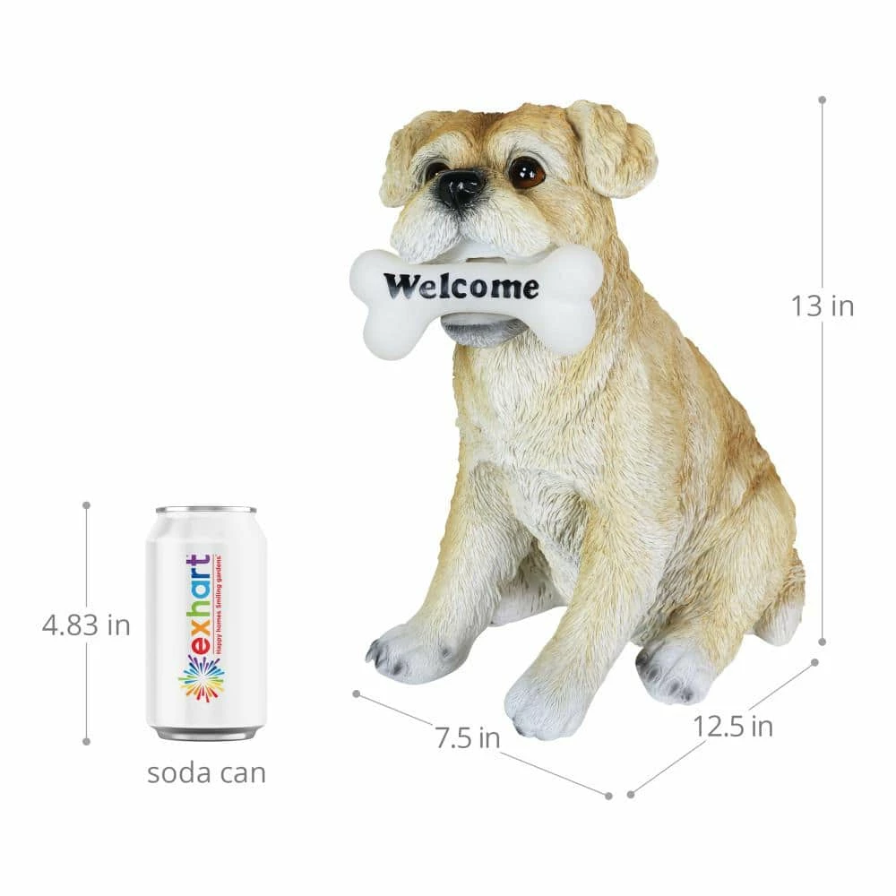 Exhart 7.5 in. x 13 in. Solar Terrier with LED Welcome Bone, Garden Statue 7 Exhart 7.5 in. x 13 in. Solar Terrier with LED Welcome Bone, Garden Statue - Image 5