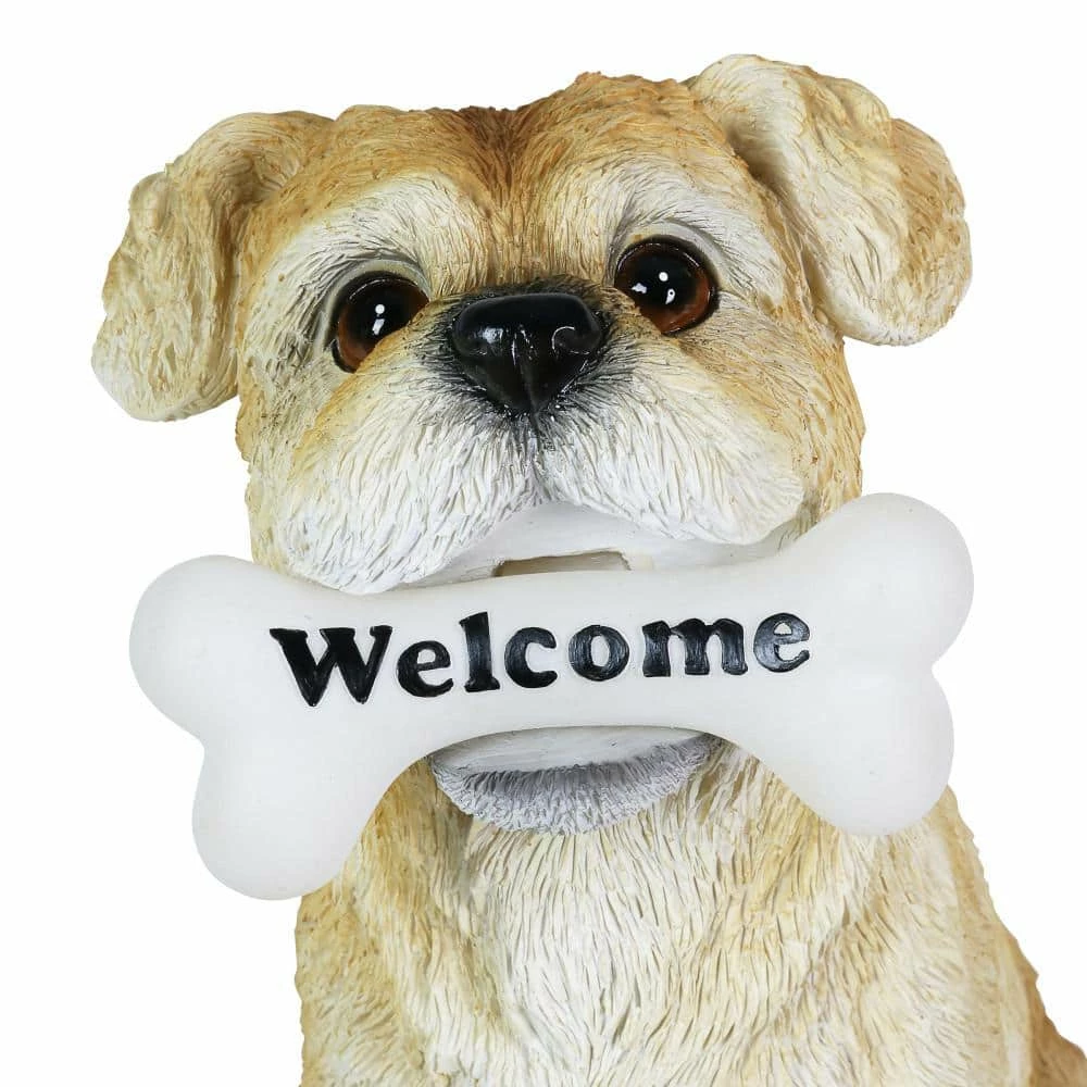 Exhart 7.5 in. x 13 in. Solar Terrier with LED Welcome Bone, Garden Statue 6 Exhart 7.5 in. x 13 in. Solar Terrier with LED Welcome Bone, Garden Statue - Image 4