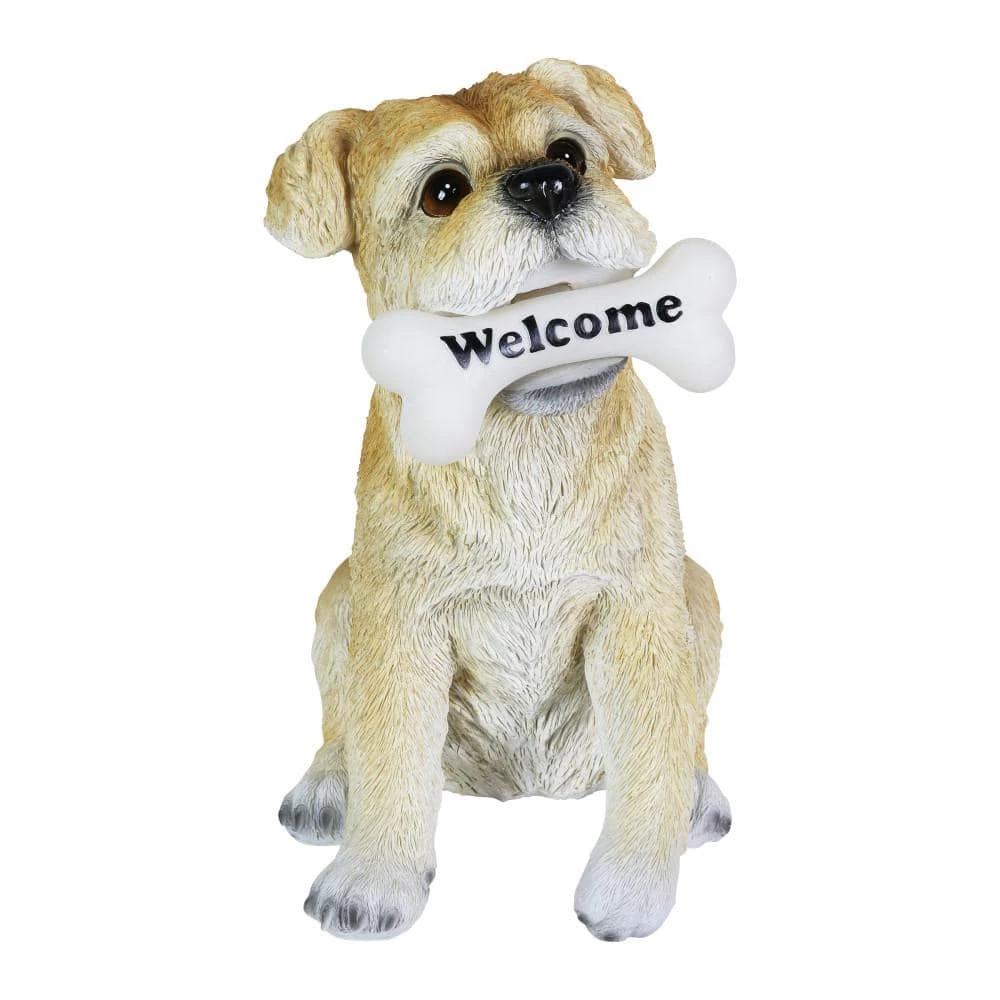 Exhart 7.5 in. x 13 in. Solar Terrier with LED Welcome Bone, Garden Statue 9 Exhart 7.5 in. x 13 in. Solar Terrier with LED Welcome Bone, Garden Statue - Image 7