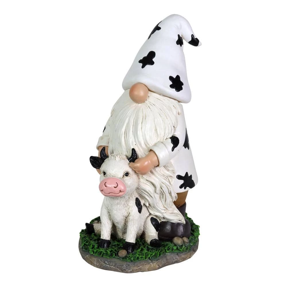 Exhart 6.5 in. x 10 in. Solar Cow Print Hat and Calf, Gnome Garden Statue 9 Exhart 6.5 in. x 10 in. Solar Cow Print Hat and Calf, Gnome Garden Statue - Image 7