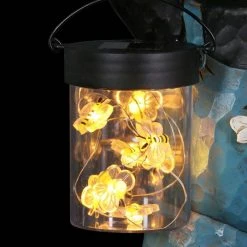 Exhart Solar Hand Painted Country Bear with Lantern Jar of LED Fireflies and Welcome Beehive, 7.5 in. x 12.5 in. Garden Statue -Cheap Good Directions Store exhart garden statues 74002 rs 76 1000