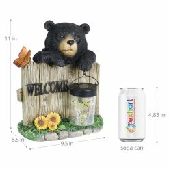 Exhart Solar Hand Painted Bear with a Lantern Jar of LED Fireflies by a Welcome Fence, 9.5 in. x 11 in. Garden Statue 15 Exhart Solar Hand Painted Bear with a Lantern Jar of LED Fireflies by a Welcome Fence, 9.5 in. x 11 in. Garden Statue -Cheap Good Directions Store exhart garden statues 74009 rs 1f 1000