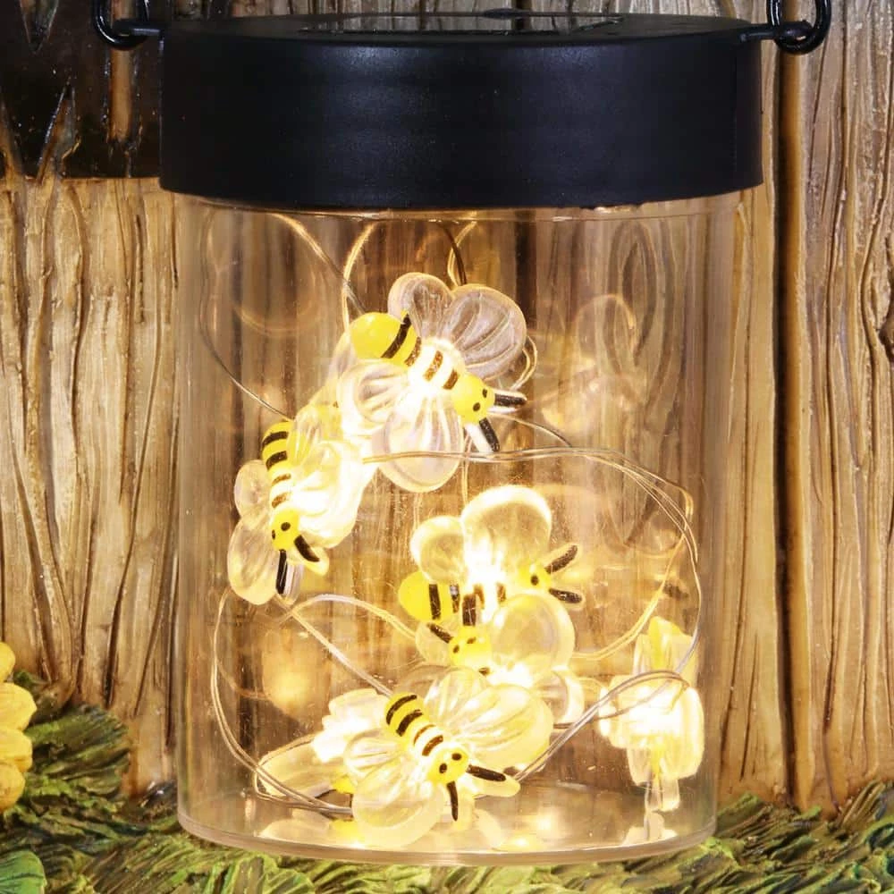 Exhart Solar Hand Painted Bear with a Lantern Jar of LED Fireflies by a Welcome Fence, 9.5 in. x 11 in. Garden Statue 10 Exhart Solar Hand Painted Bear with a Lantern Jar of LED Fireflies by a Welcome Fence, 9.5 in. x 11 in. Garden Statue - Image 8