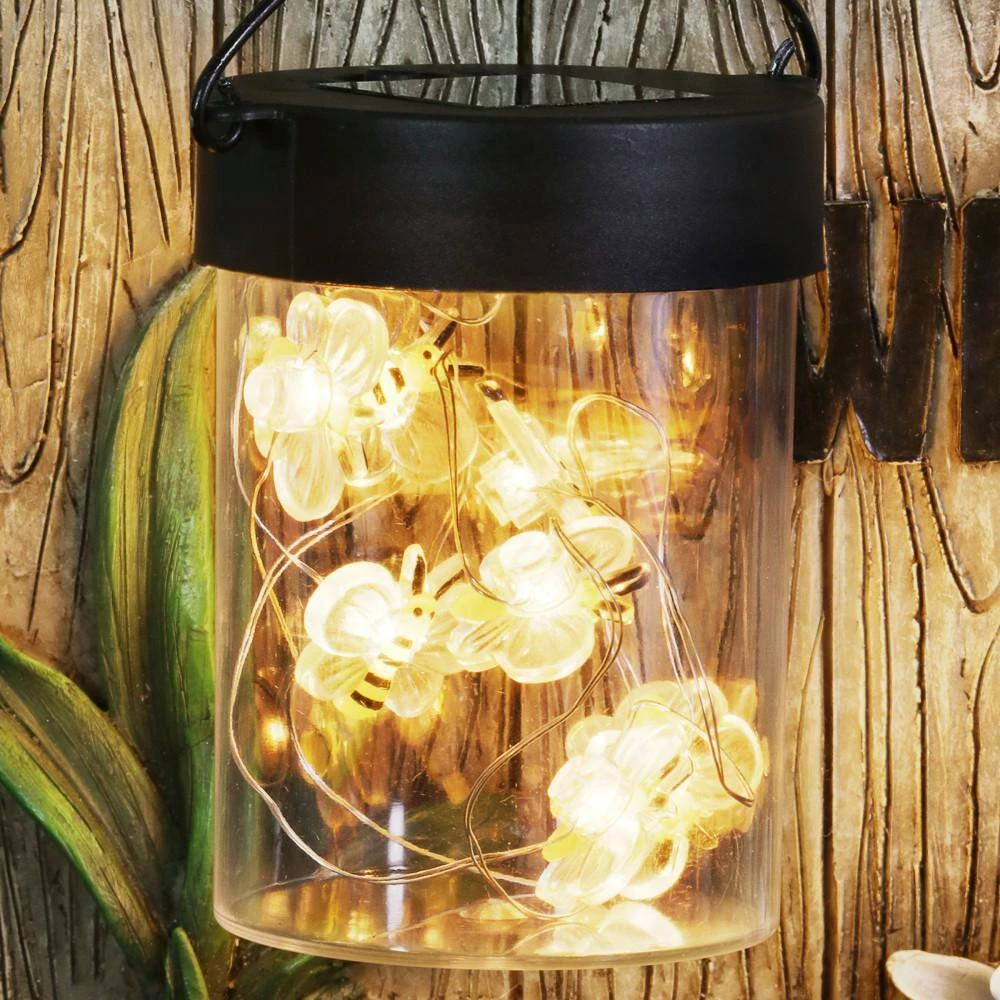 Exhart Solar Hand Painted Fox with a Lantern Jar of LED Fireflies by a Welcome Fence, 8.5 in. x 11 in. Garden Statue 10 Exhart Solar Hand Painted Fox with a Lantern Jar of LED Fireflies by a Welcome Fence, 8.5 in. x 11 in. Garden Statue - Image 8