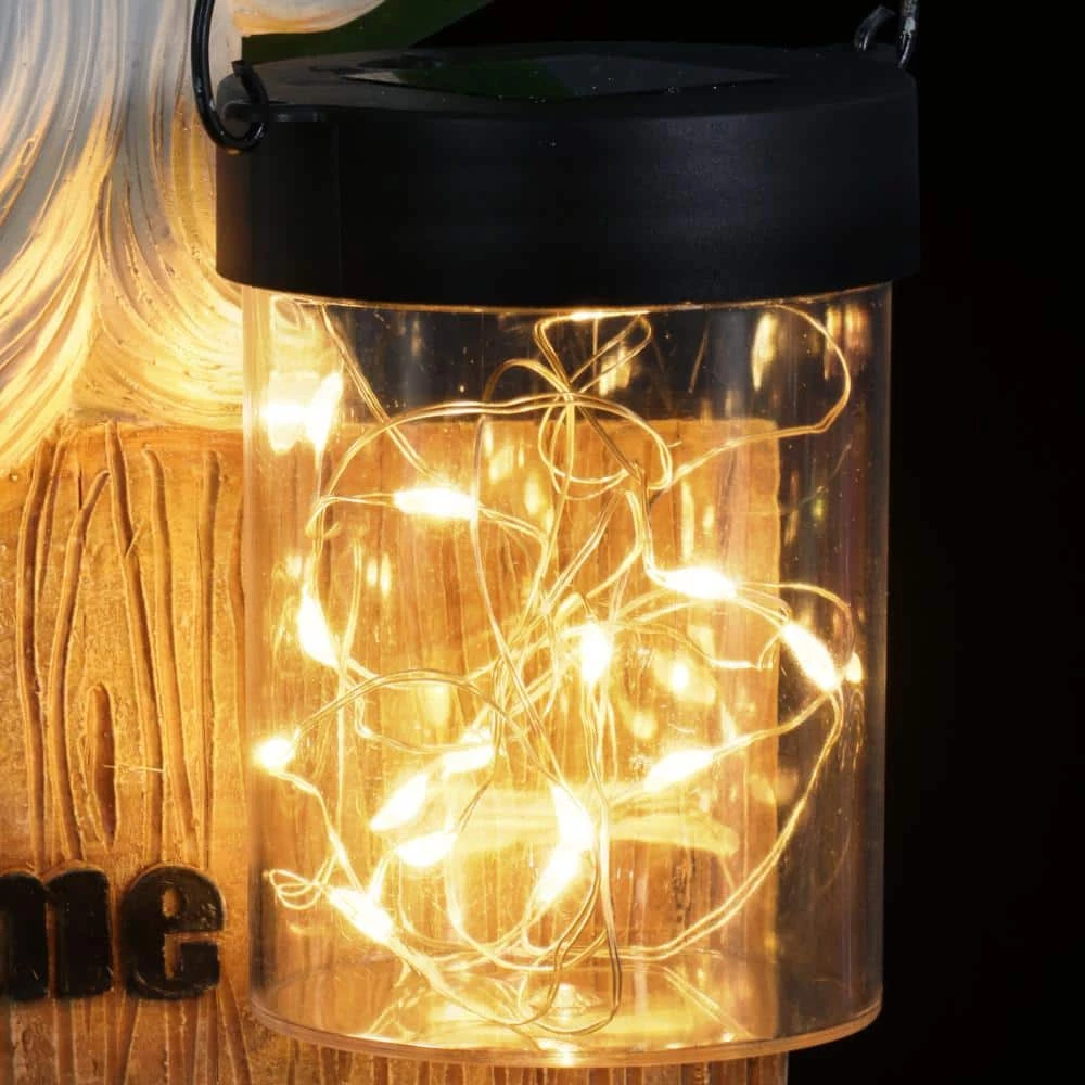 Exhart Solar Hand Painted with a Lantern Jar of LED Fireflies by a Welcome Fence, 8.5 in. x 12.5 in. Gnome Garden Statue 10 Exhart Solar Hand Painted with a Lantern Jar of LED Fireflies by a Welcome Fence, 8.5 in. x 12.5 in. Gnome Garden Statue - Image 8