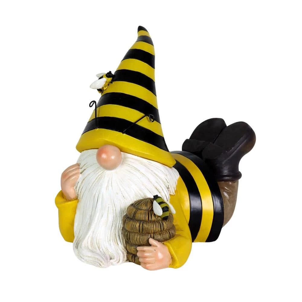 Exhart Solar Beekeeper with Beehive, 5.5 in. x 8.5 in. Gnome Garden Statue 3 Exhart Solar Beekeeper with Beehive, 5.5 in. x 8.5 in. Gnome Garden Statue