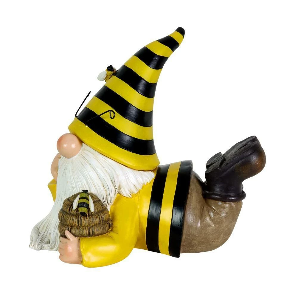 Exhart Solar Beekeeper with Beehive, 5.5 in. x 8.5 in. Gnome Garden Statue 4 Exhart Solar Beekeeper with Beehive, 5.5 in. x 8.5 in. Gnome Garden Statue - Image 2