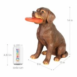 Exhart Solar Chocolate Labrador Retriever Dog with LED Frisbee, 14 in. tall Garden Statue 15 Exhart Solar Chocolate Labrador Retriever Dog with LED Frisbee, 14 in. tall Garden Statue -Cheap Good Directions Store exhart garden statues 74086 rs 1f 1000