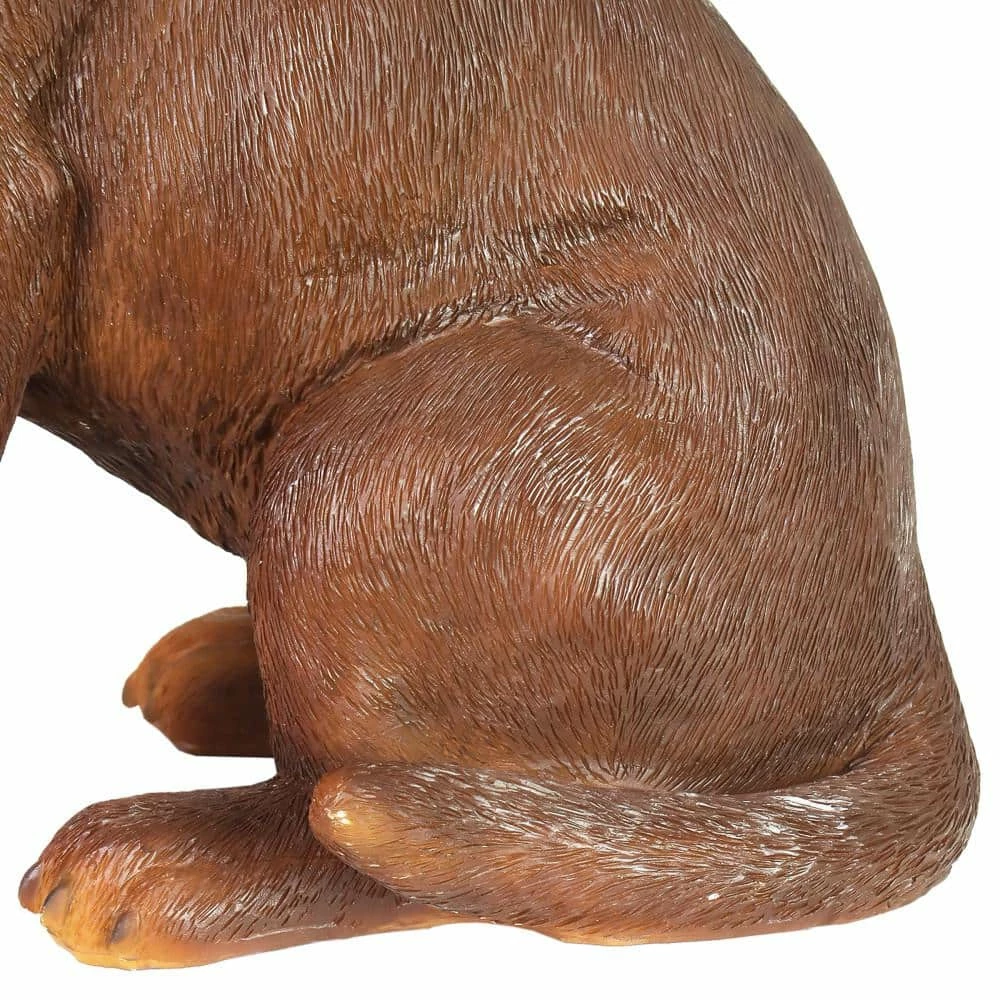 Exhart Solar Chocolate Labrador Retriever Dog with LED Frisbee, 14 in. tall Garden Statue 8 Exhart Solar Chocolate Labrador Retriever Dog with LED Frisbee, 14 in. tall Garden Statue - Image 6