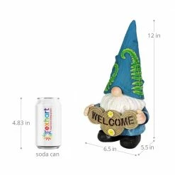 Exhart 6.5 in. x 12 in. Solar Hand Painted Blue Hat with Vines with Welcome Log, Gnome Garden Statue 15 Exhart 6.5 in. x 12 in. Solar Hand Painted Blue Hat with Vines with Welcome Log, Gnome Garden Statue -Cheap Good Directions Store exhart garden statues 74112 rs 1f 1000