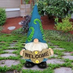 Exhart 6.5 in. x 12 in. Solar Hand Painted Blue Hat with Vines with Welcome Log, Gnome Garden Statue 13 Exhart 6.5 in. x 12 in. Solar Hand Painted Blue Hat with Vines with Welcome Log, Gnome Garden Statue -Cheap Good Directions Store exhart garden statues 74112 rs c3 1000