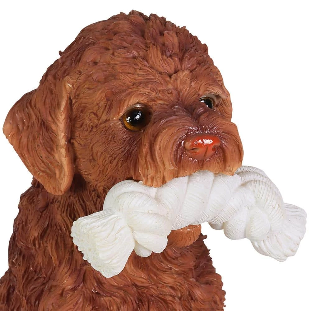 Exhart Solar Doodle Dog with LED Rope Toy, 13.5 in. tall Garden Statue 6 Exhart Solar Doodle Dog with LED Rope Toy, 13.5 in. tall Garden Statue - Image 4