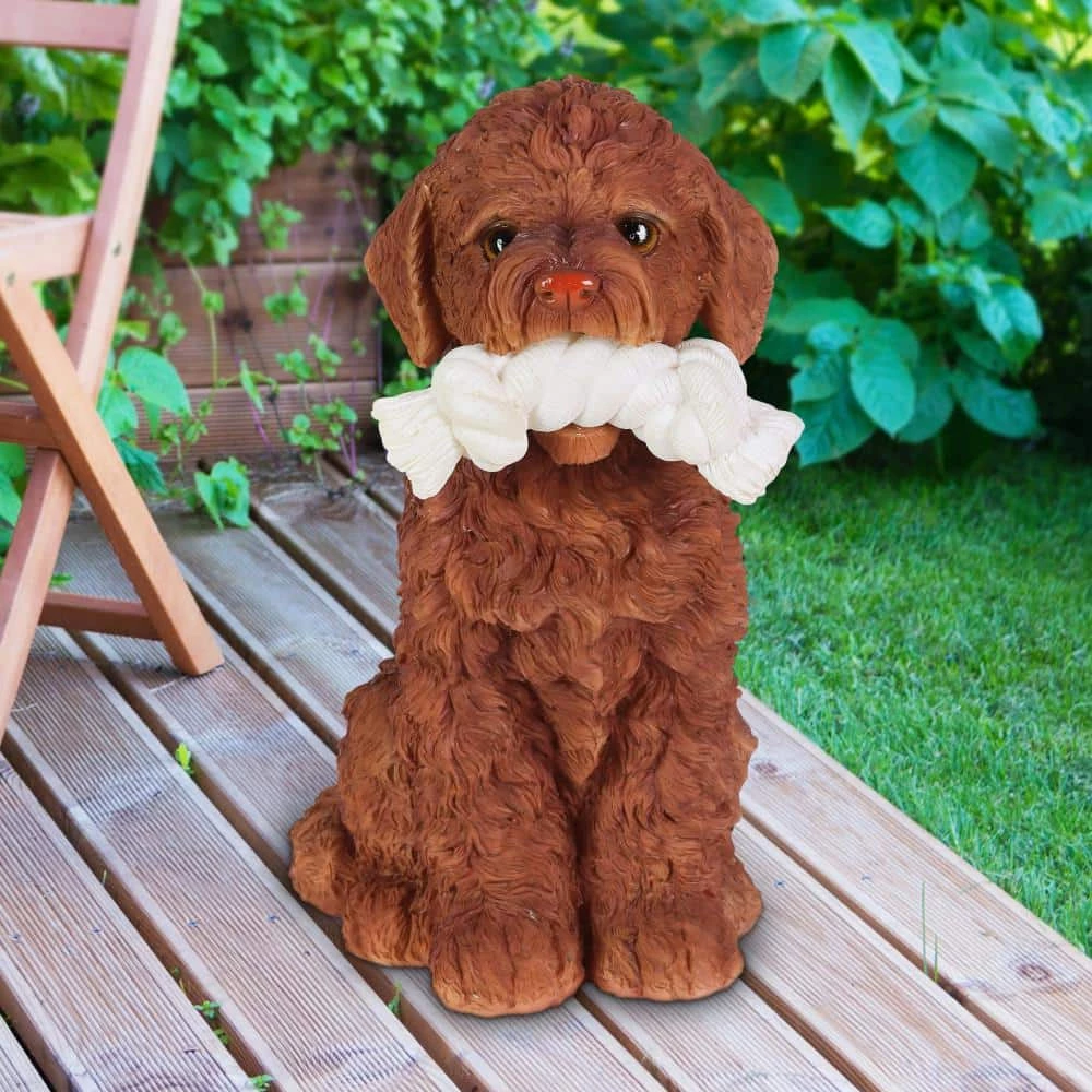 Exhart Solar Doodle Dog with LED Rope Toy, 13.5 in. tall Garden Statue 5 Exhart Solar Doodle Dog with LED Rope Toy, 13.5 in. tall Garden Statue - Image 3