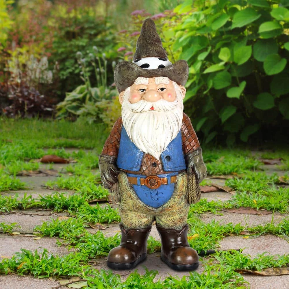 Exhart Hand Painted Cowboy, 6 in. x 13.5 in. Gnome Garden Statue 9 Exhart Hand Painted Cowboy, 6 in. x 13.5 in. Gnome Garden Statue - Image 7