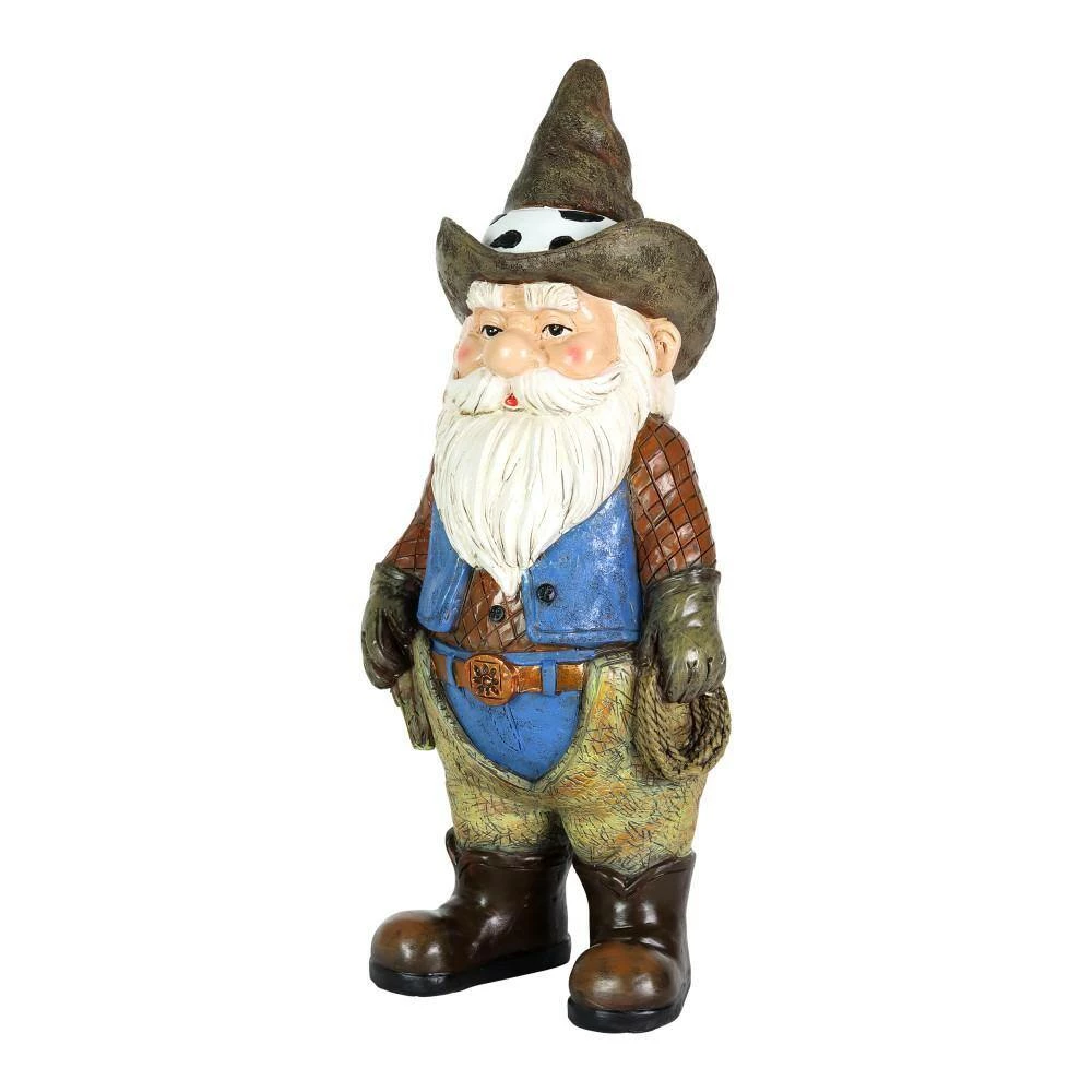 Exhart Hand Painted Cowboy, 6 in. x 13.5 in. Gnome Garden Statue 7 Exhart Hand Painted Cowboy, 6 in. x 13.5 in. Gnome Garden Statue - Image 5