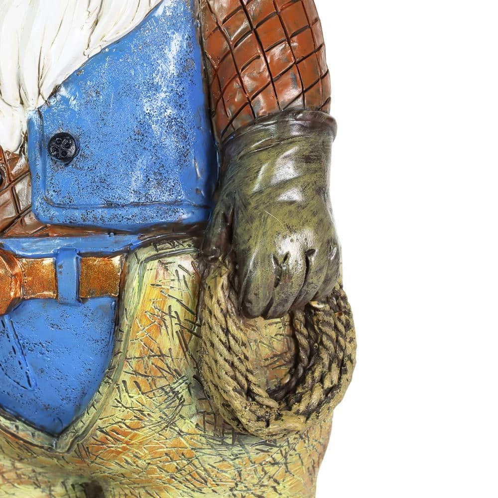 Exhart Hand Painted Cowboy, 6 in. x 13.5 in. Gnome Garden Statue 5 Exhart Hand Painted Cowboy, 6 in. x 13.5 in. Gnome Garden Statue - Image 3