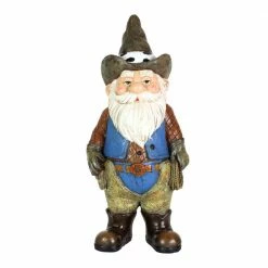 Exhart Hand Painted Cowboy, 6 in. x 13.5 in. Gnome Garden Statue