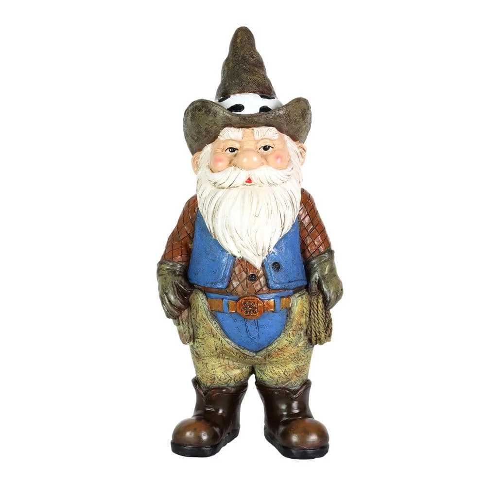 Exhart Hand Painted Cowboy, 6 in. x 13.5 in. Gnome Garden Statue 3 Exhart Hand Painted Cowboy, 6 in. x 13.5 in. Gnome Garden Statue